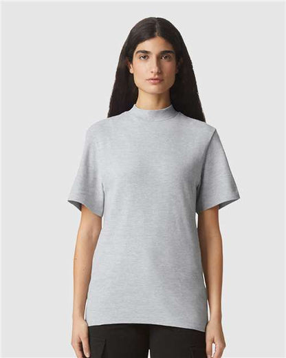 Unisex Pique Mock Neck Tee