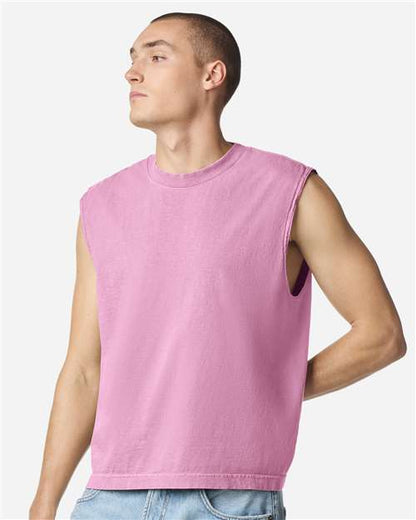 Unisex Heavyweight Cotton Garment-Dyed Mid-Length Muscle Tee