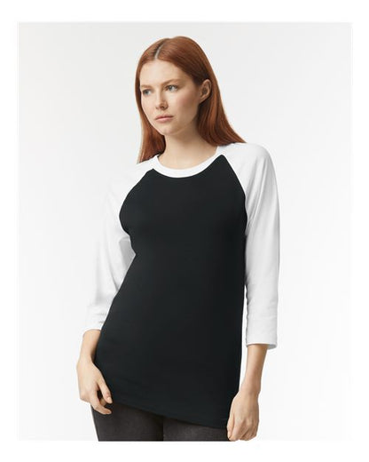 Unisex CVC Three-Quarter Sleeve Tee